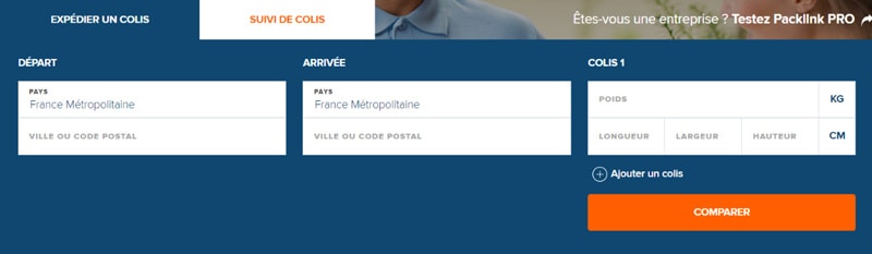 Accueil du site Packlink